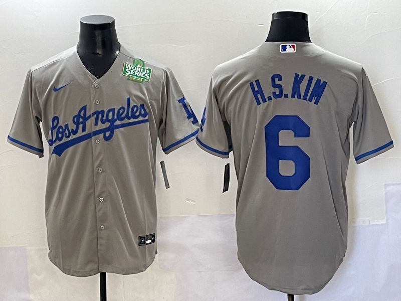 Men 2025 Los Angeles Dodgers #6 H.S.Kim Grey Game Nike MLB Jersey style 6